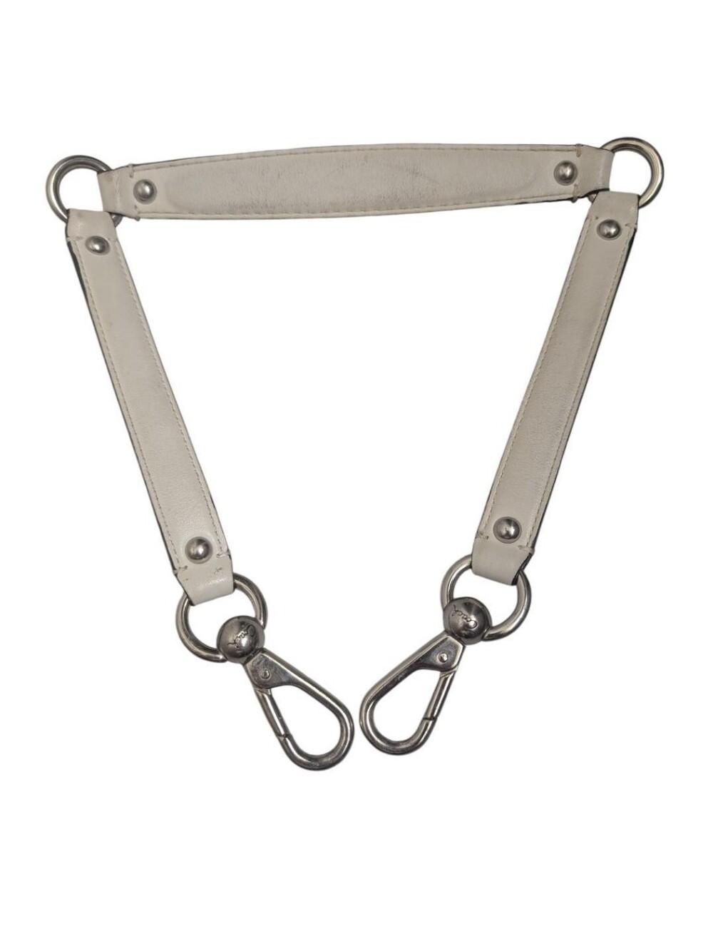 COACH Leather Shoulder Strap in Off-White with Silver Hardware